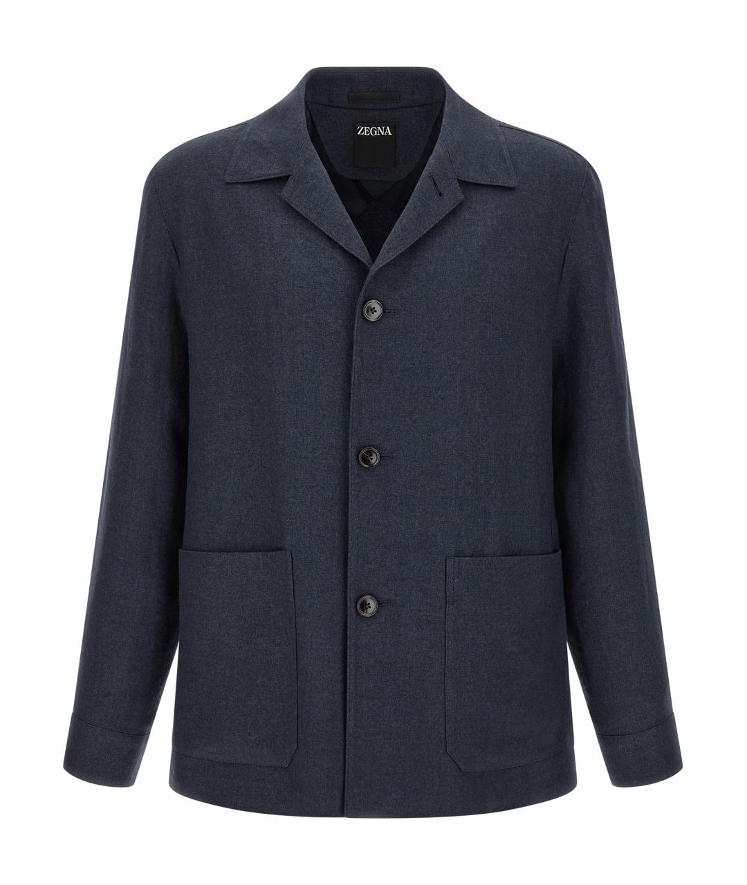 ZEGNA Синяя льняная куртка, фото 1