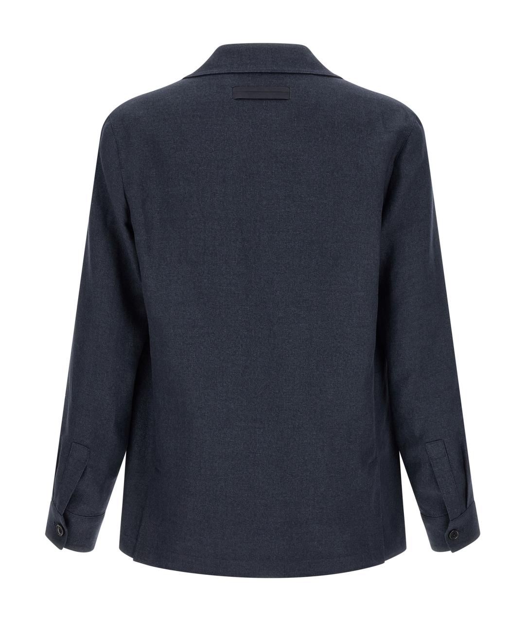 ZEGNA Синяя льняная куртка, фото 2