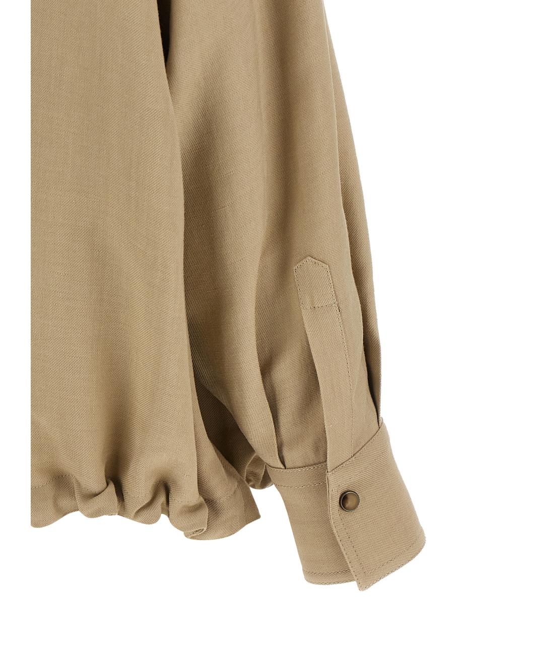 BRUNELLO CUCINELLI Бежевая вискозная рубашка, фото 4