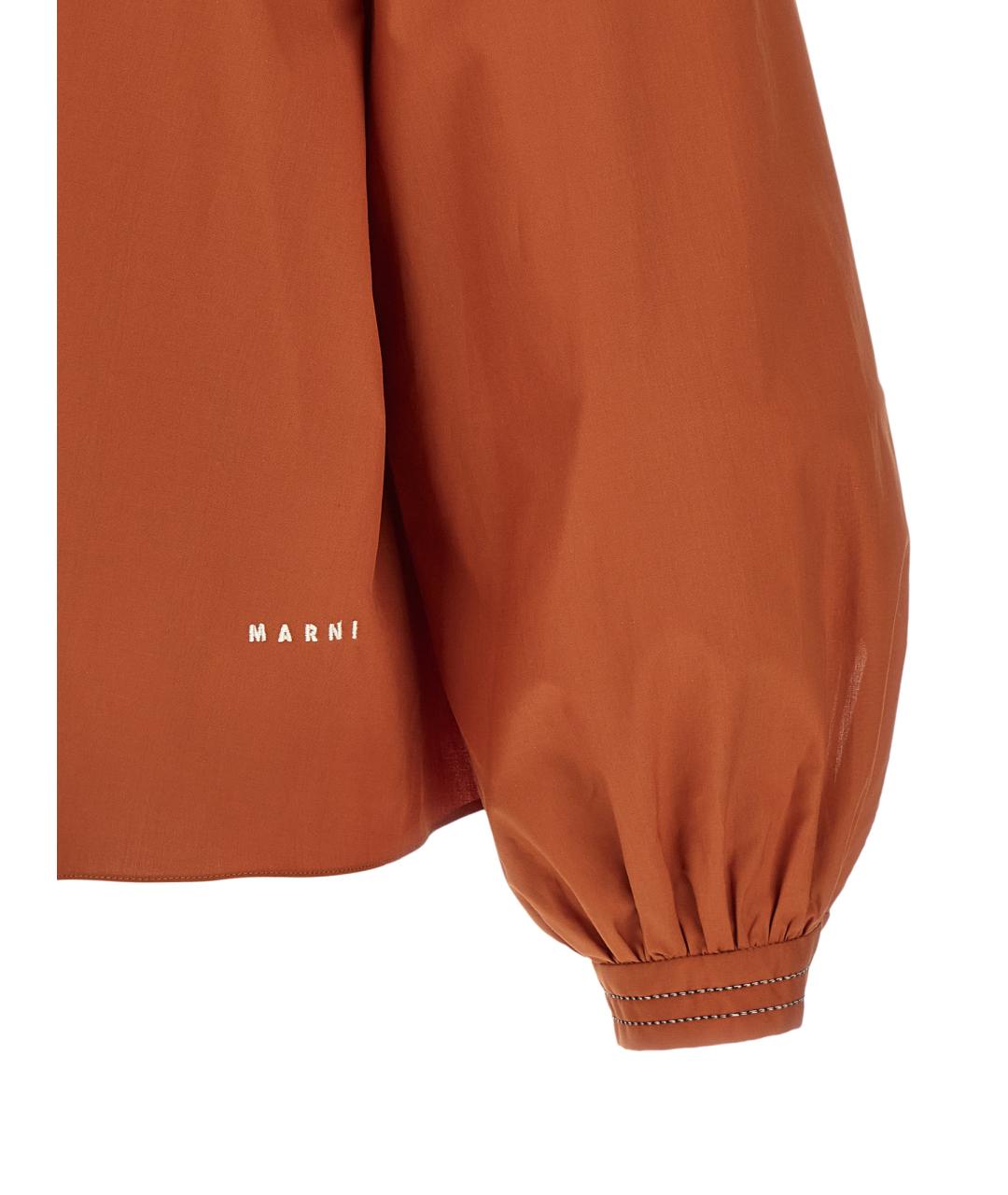 MARNI Оранжевая хлопковая блузы, фото 5