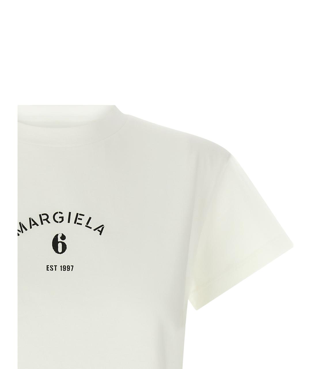 MM6 MAISON MARGIELA Белая хлопковая футболка, фото 3