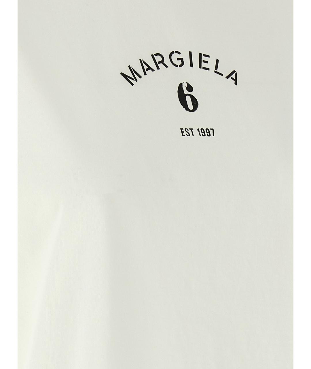 MM6 MAISON MARGIELA Белая хлопковая футболка, фото 4