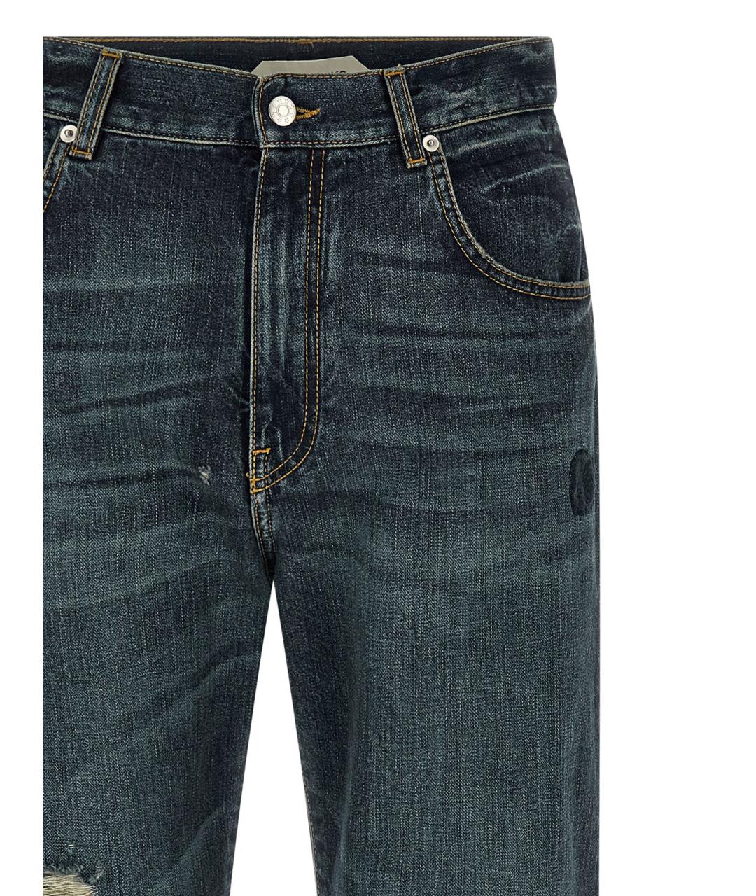 NAMACHEKO Синие хлопковые прямые джинсы, фото 3