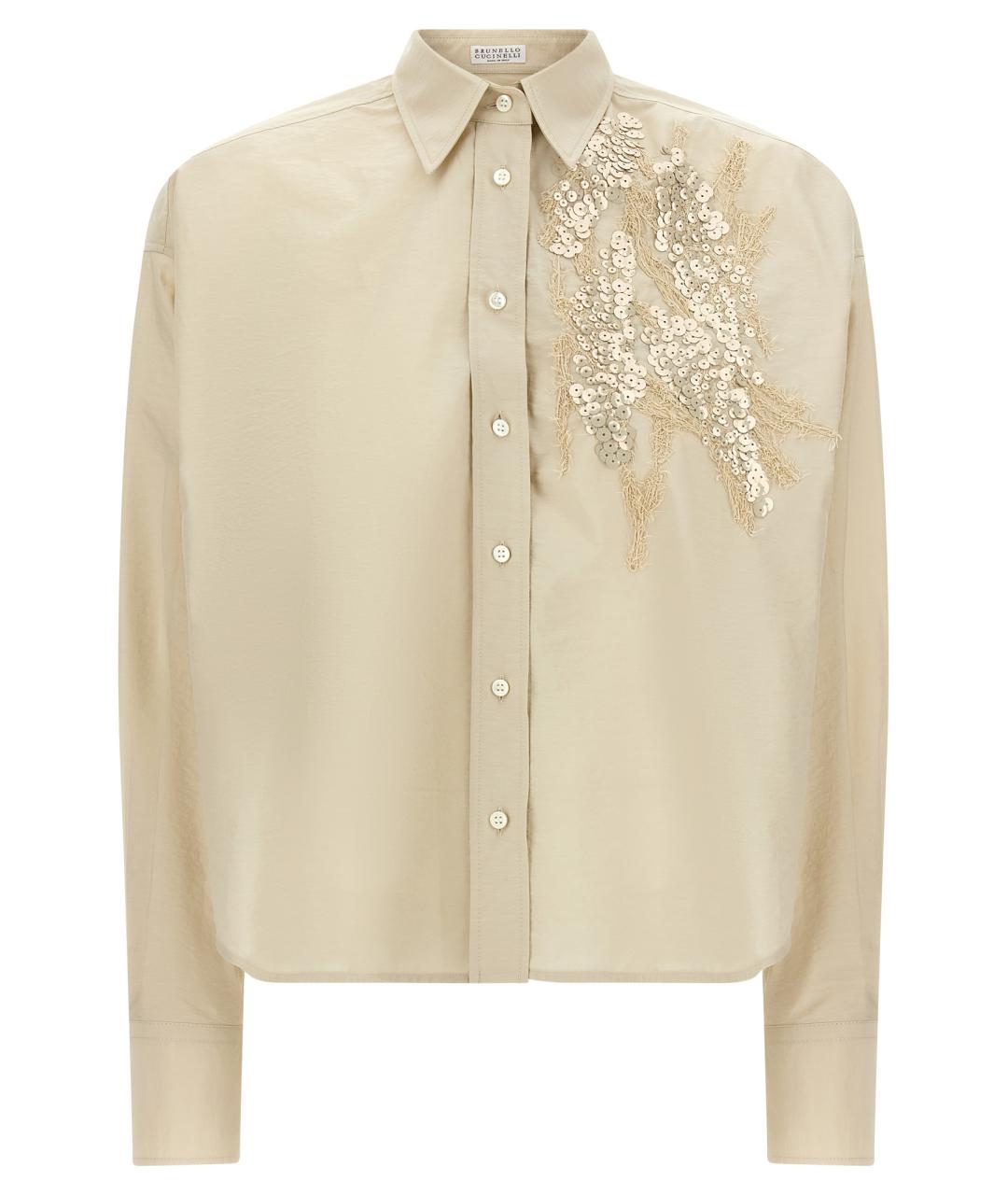 BRUNELLO CUCINELLI Бежевая хлопковая рубашка, фото 1
