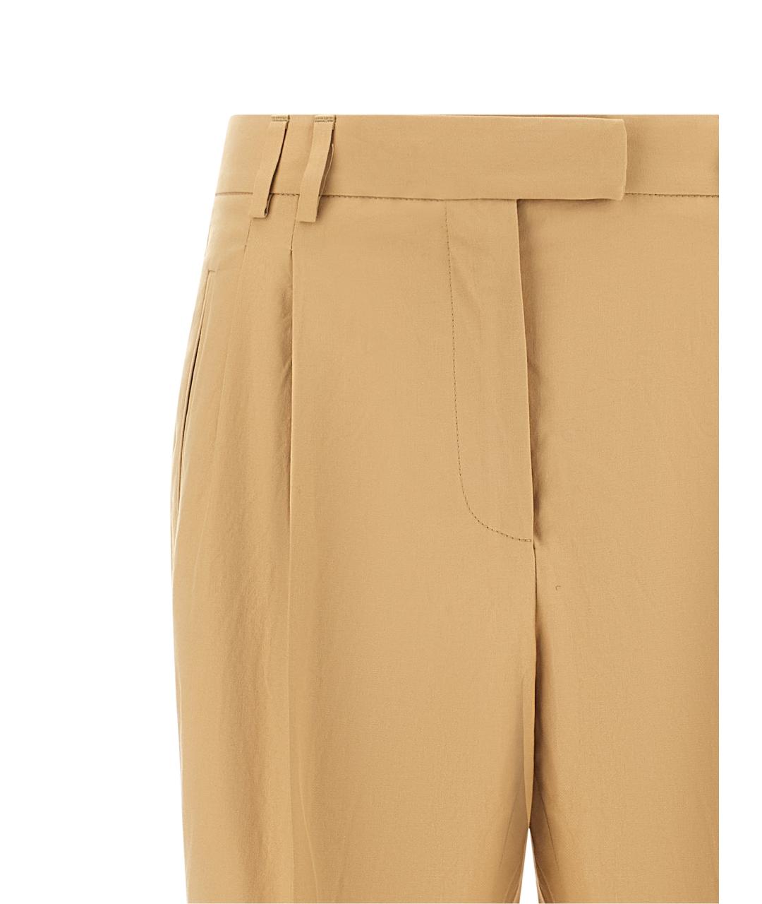 ALBERTO BIANI Бежевые хлопковые прямые брюки, фото 3
