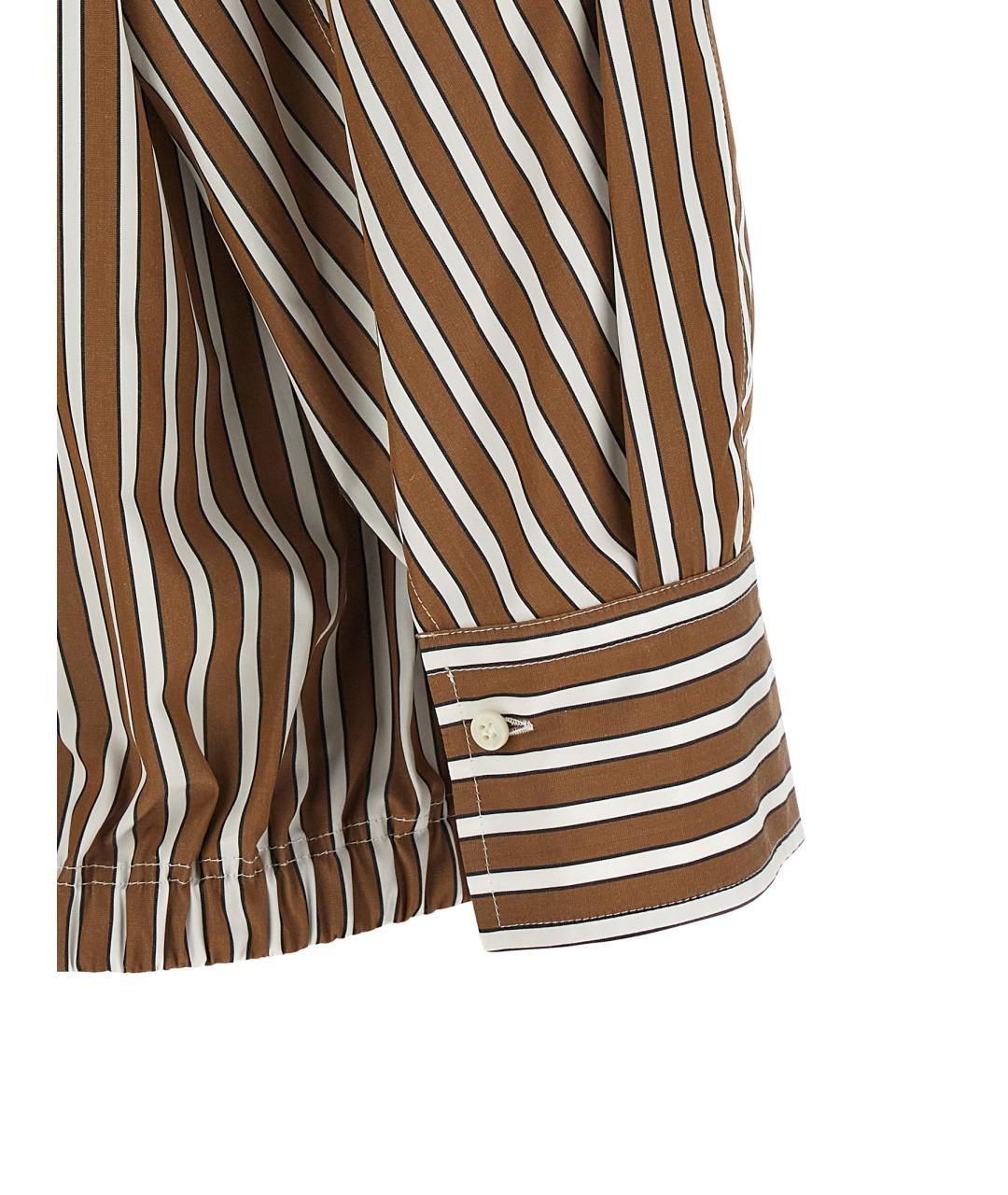 BRUNELLO CUCINELLI Коричневая хлопковая рубашка, фото 4