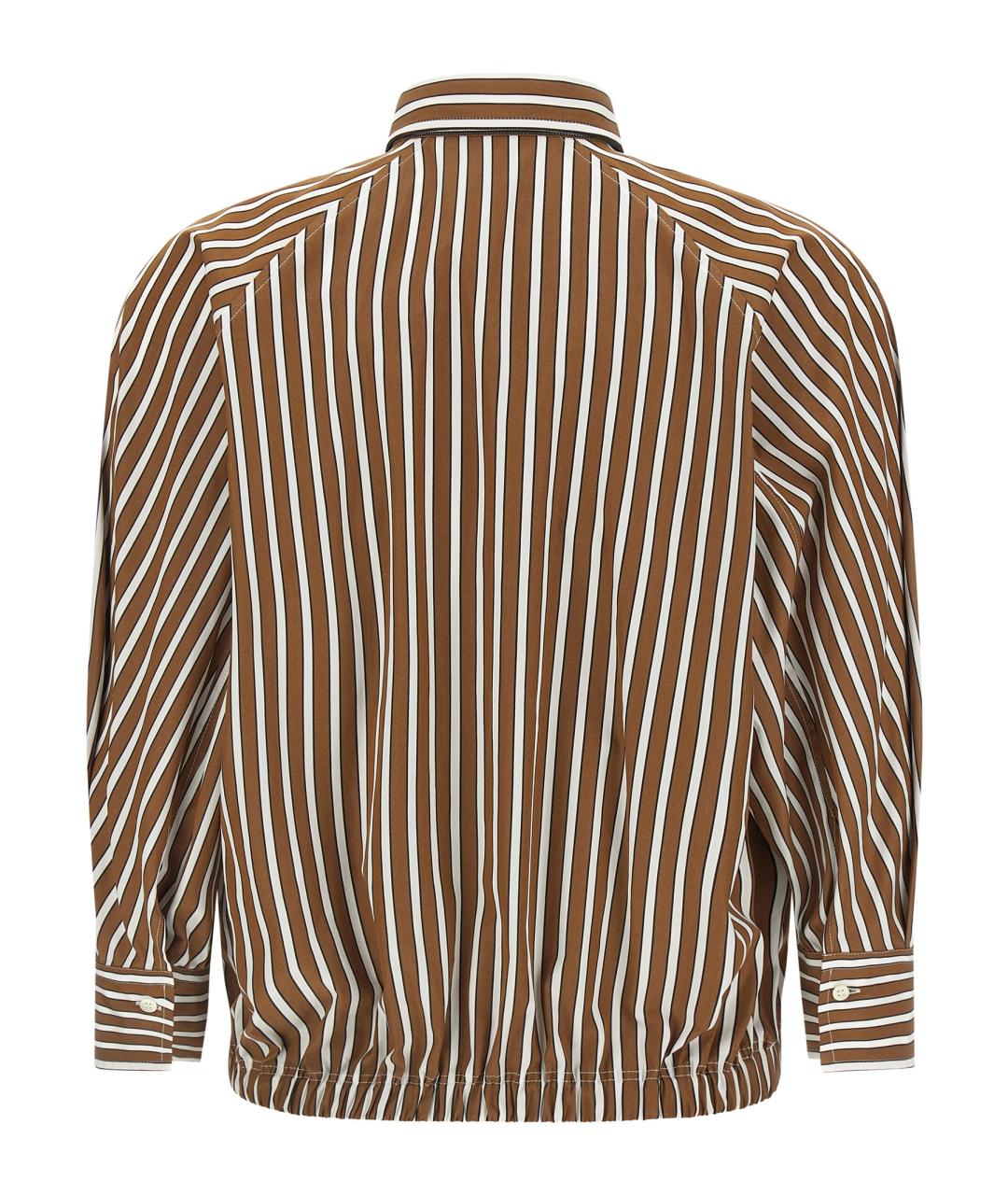 BRUNELLO CUCINELLI Коричневая хлопковая рубашка, фото 2