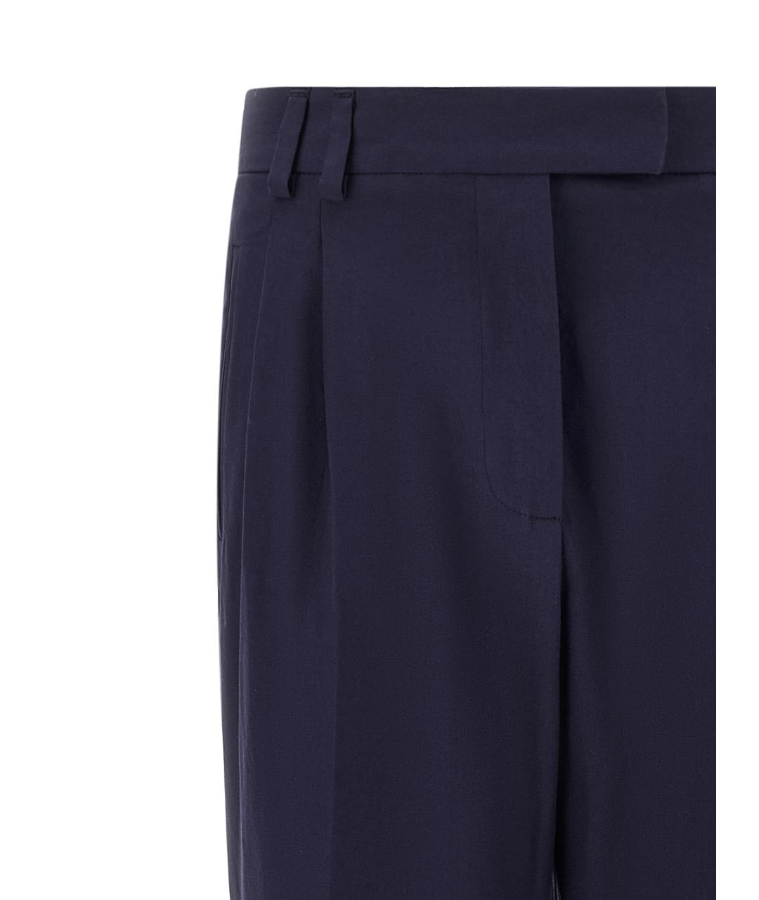 ALBERTO BIANI Синие хлопковые прямые брюки, фото 3