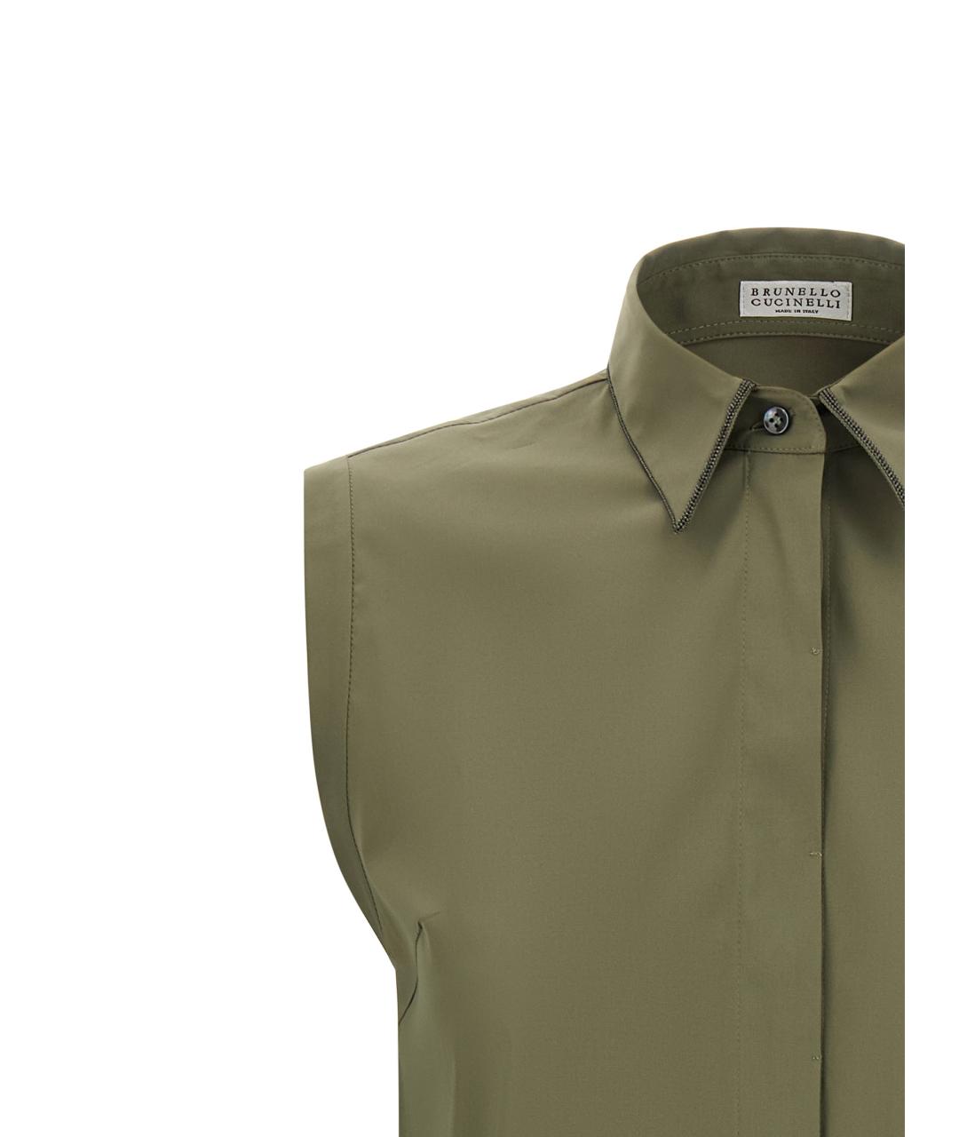 BRUNELLO CUCINELLI Зеленая хлопковая рубашка, фото 3