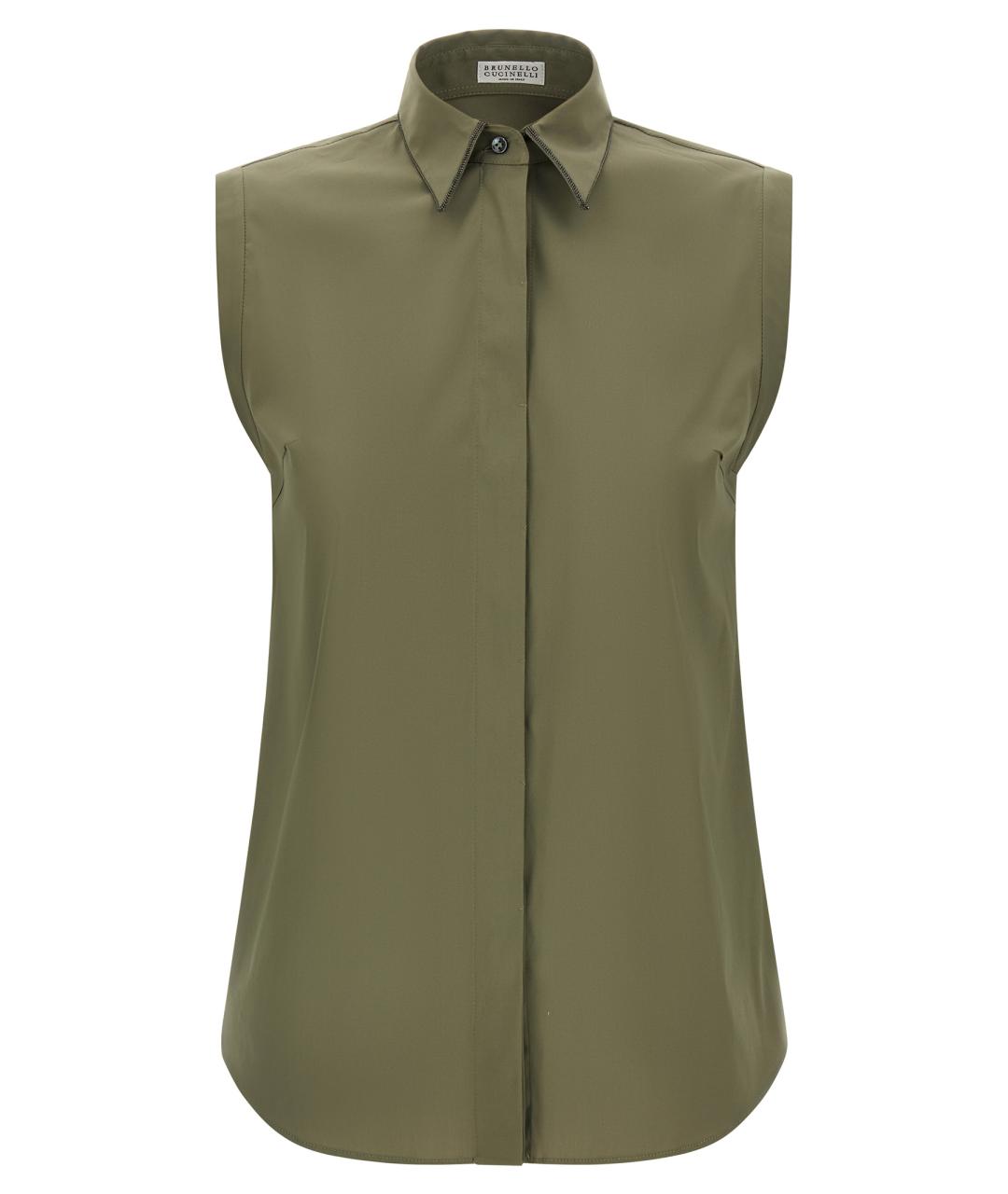 BRUNELLO CUCINELLI Зеленая хлопковая рубашка, фото 1