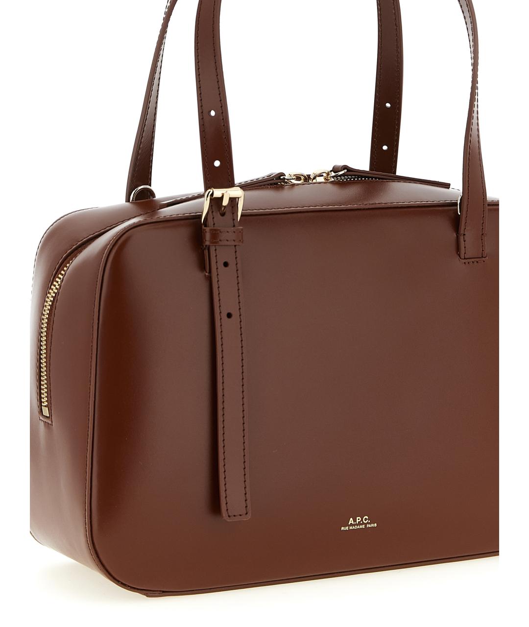 A.P.C. Коричневая кожаная сумка через плечо, фото 3