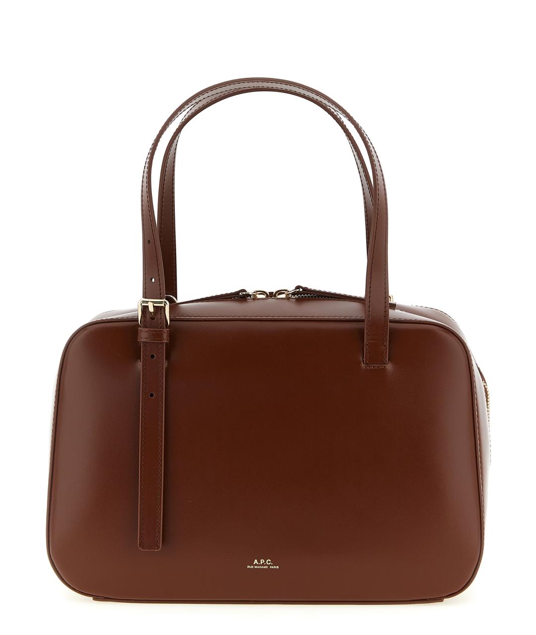 A.P.C. Коричневая кожаная сумка через плечо, фото 1