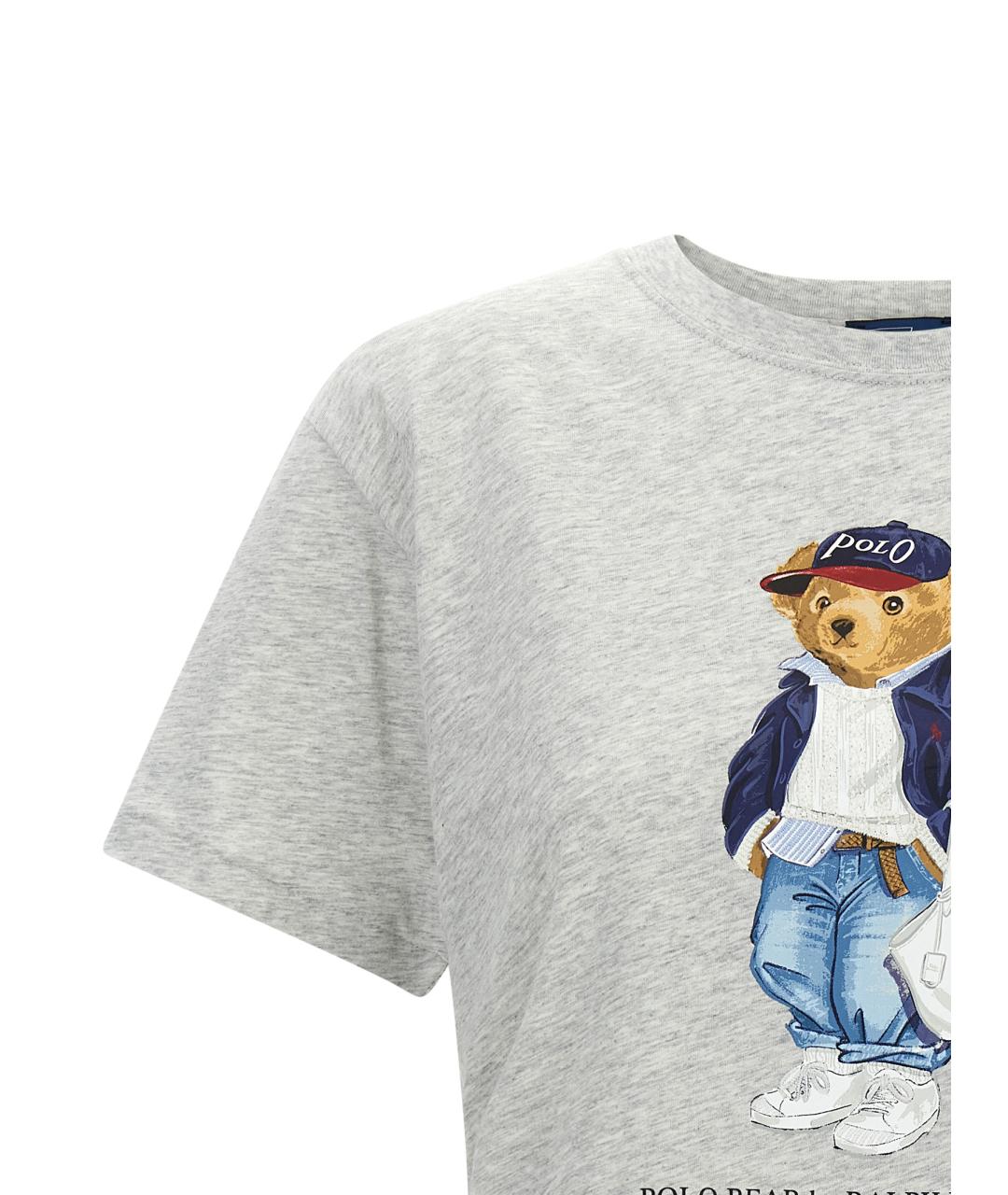 POLO RALPH LAUREN Серая хлопковая футболка, фото 3