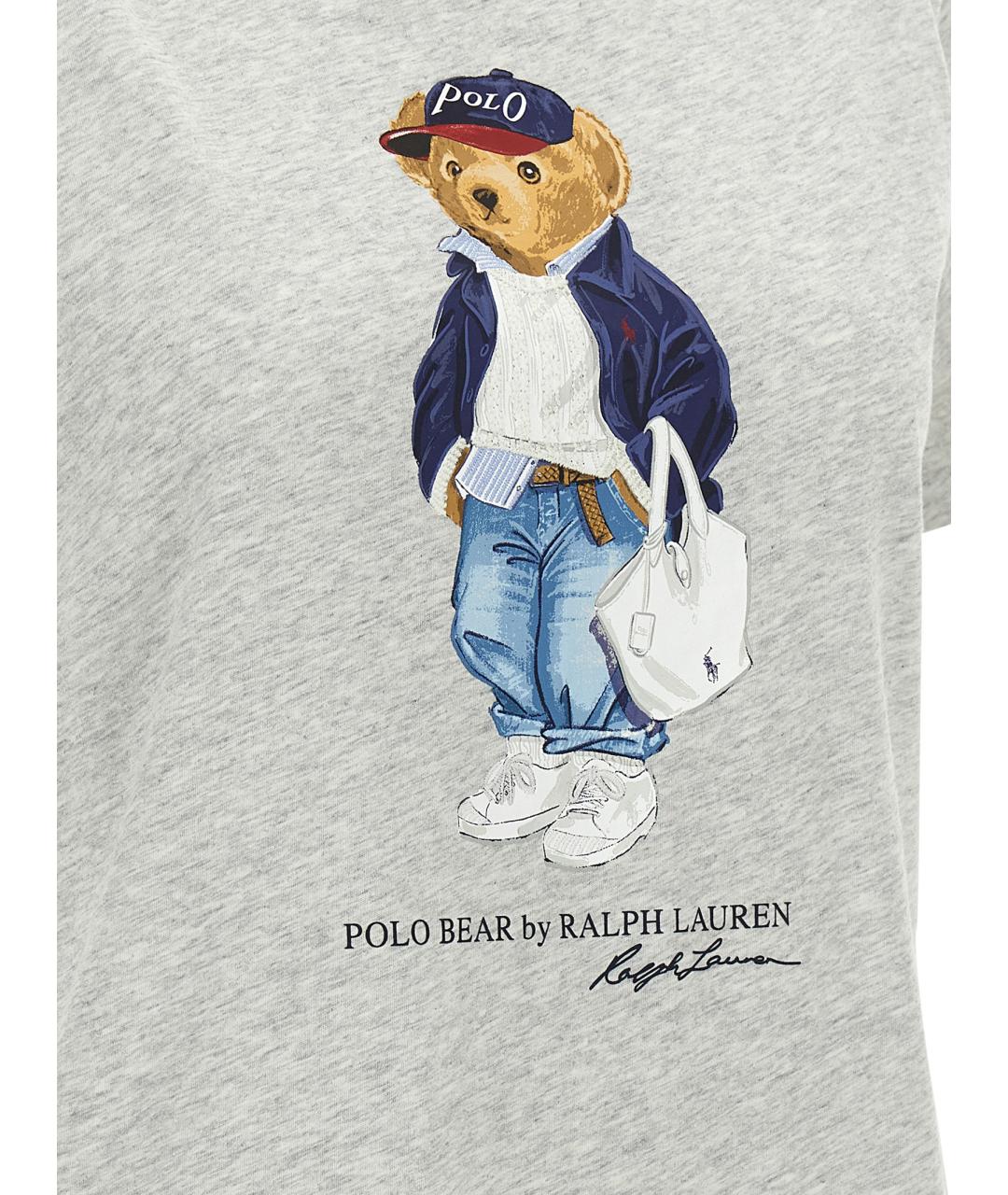 POLO RALPH LAUREN Серая хлопковая футболка, фото 4