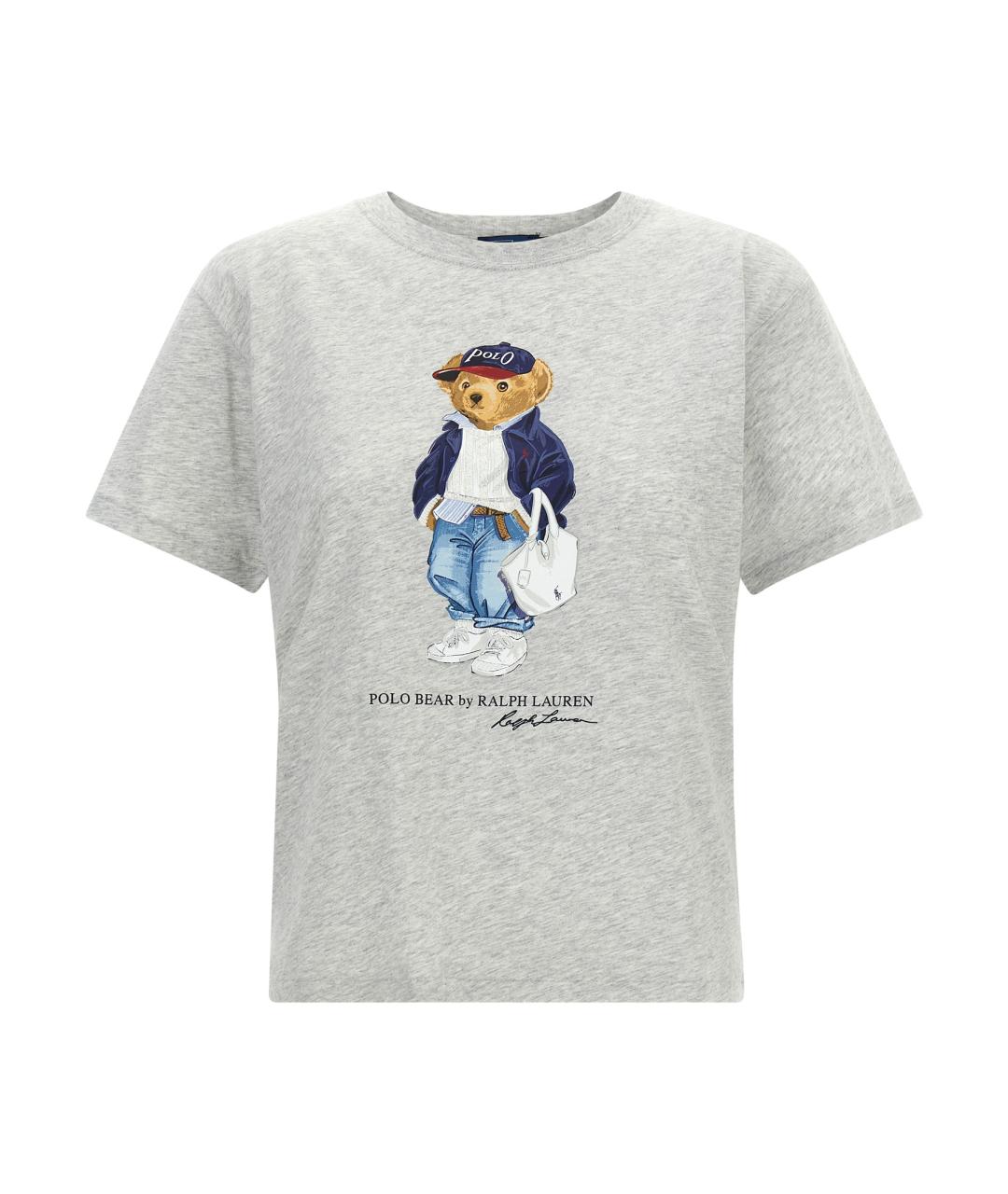 POLO RALPH LAUREN Серая хлопковая футболка, фото 1