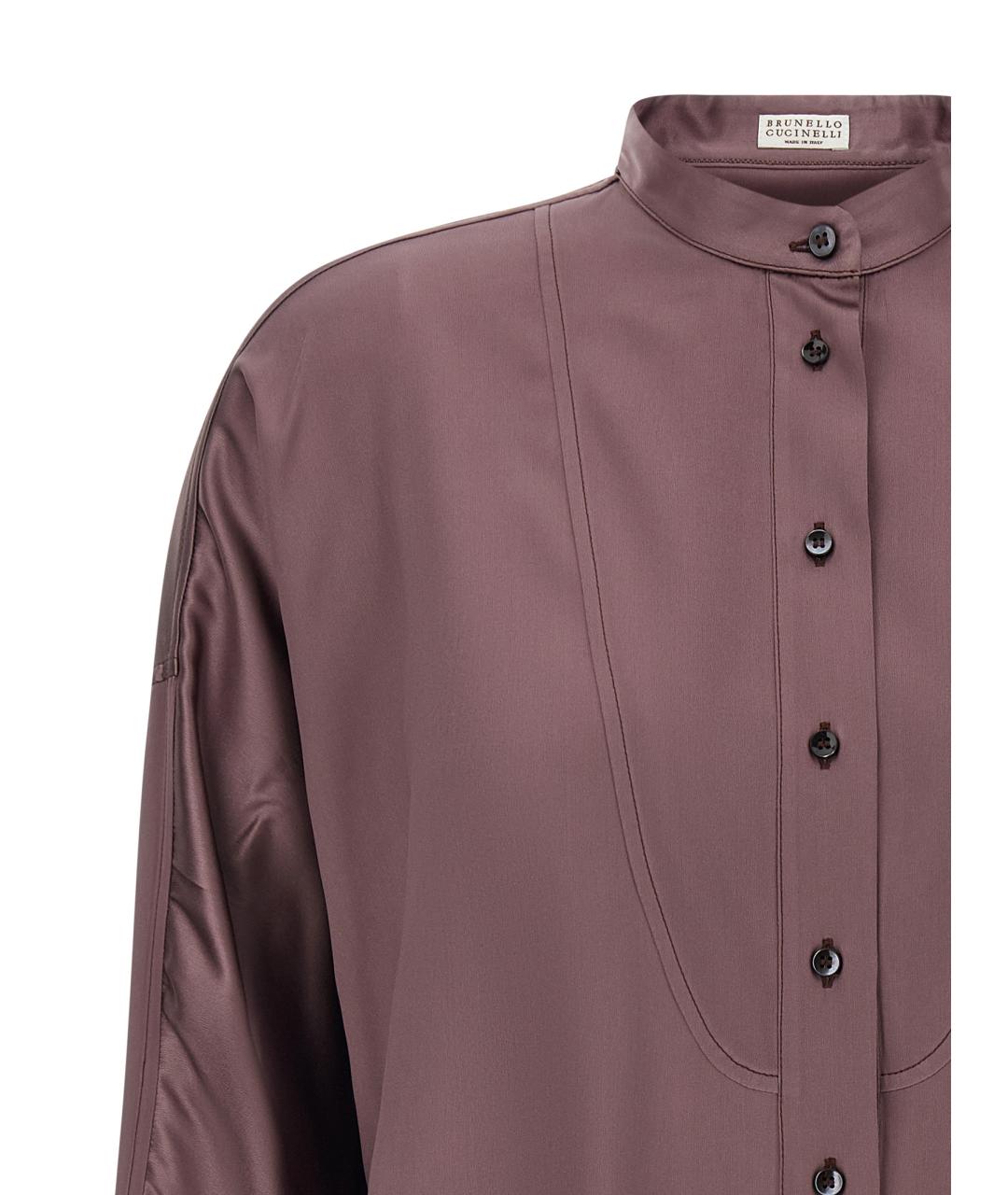 BRUNELLO CUCINELLI Фиолетовая шелковая рубашка, фото 3
