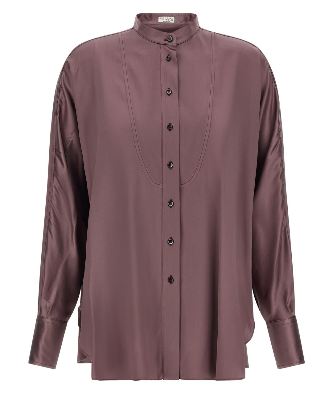 BRUNELLO CUCINELLI Фиолетовая шелковая рубашка, фото 1