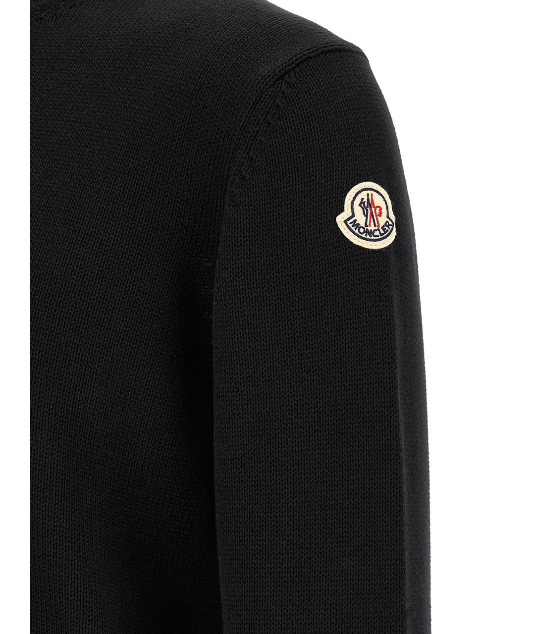 MONCLER Черный хлопковый джемпер / свитер, фото 5
