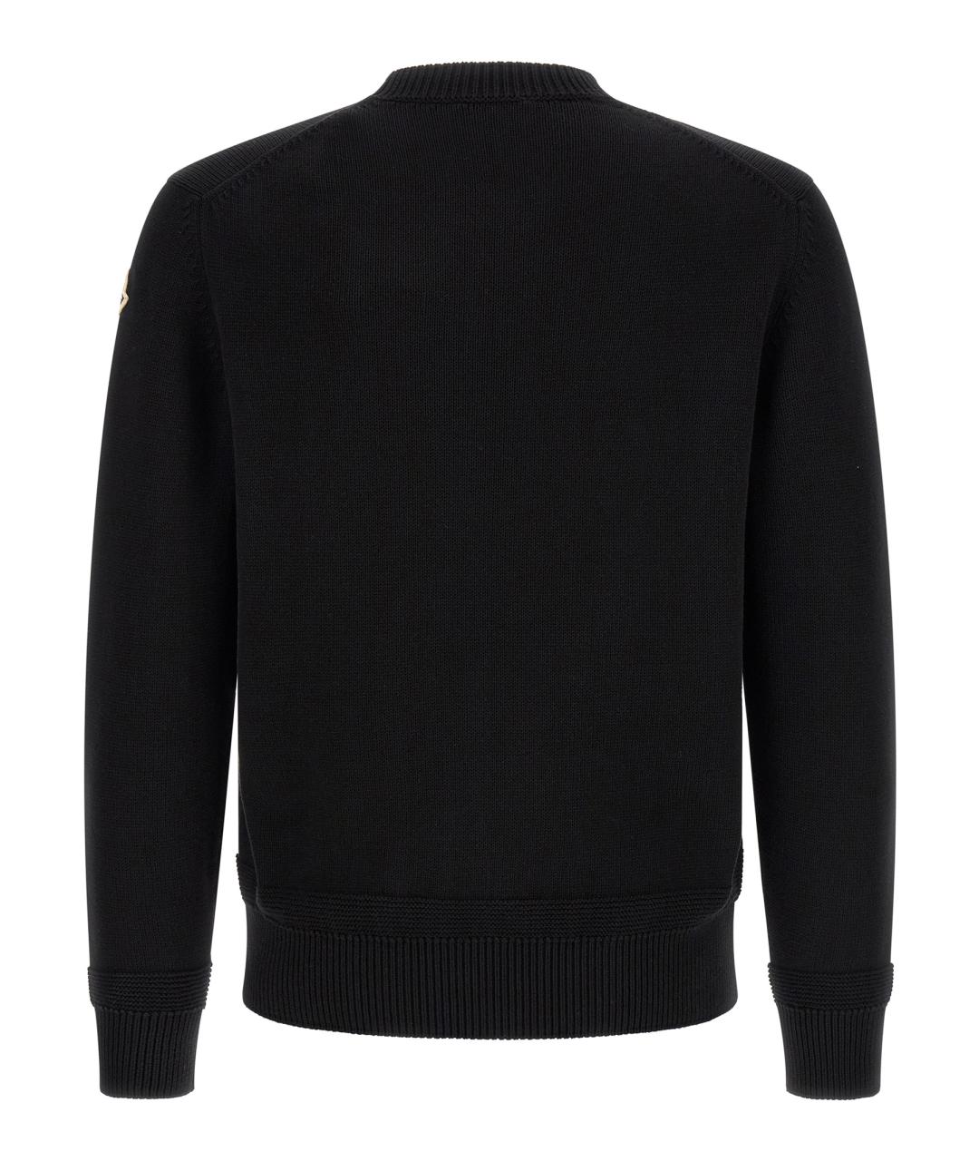 MONCLER Черный хлопковый джемпер / свитер, фото 2