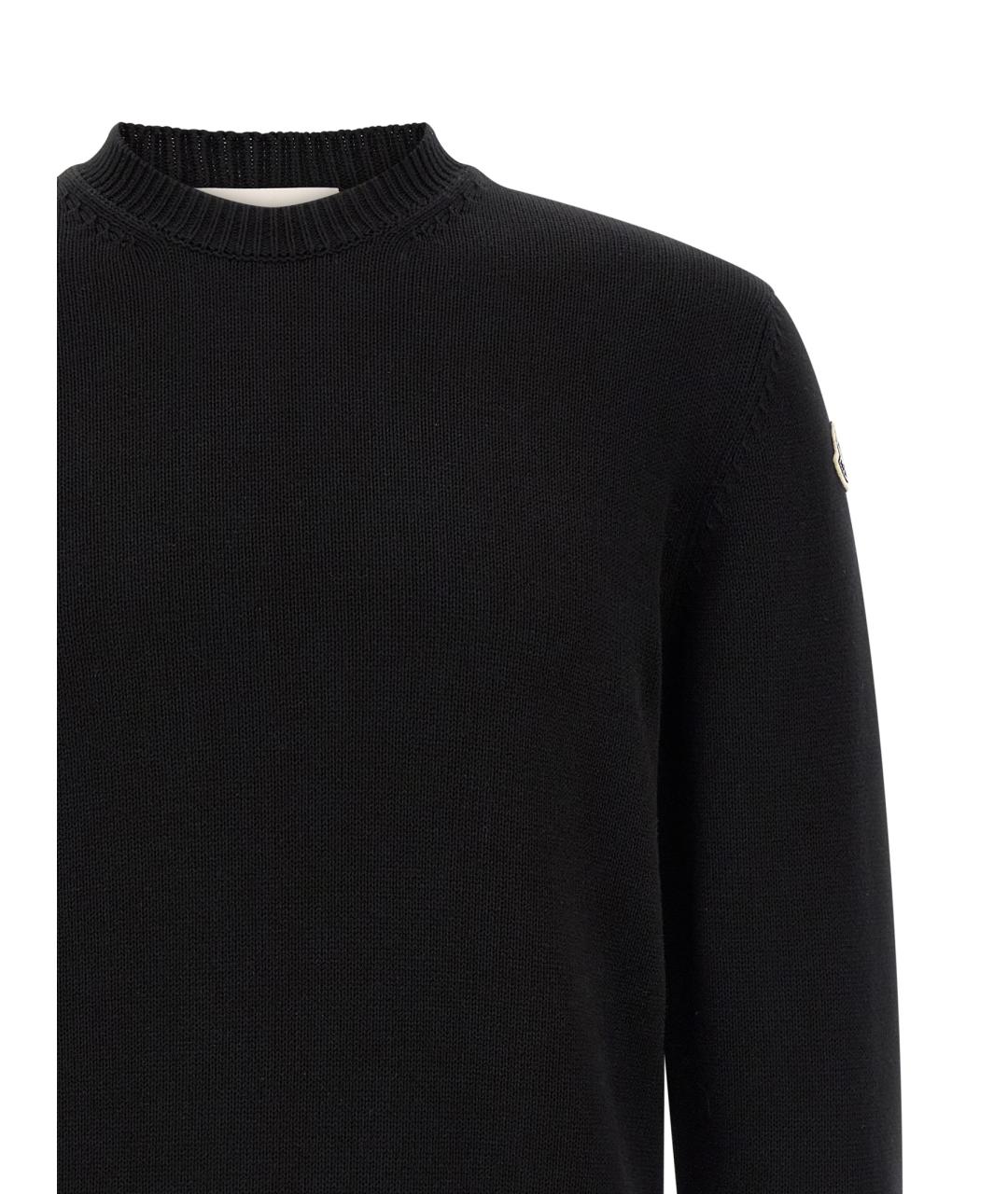 MONCLER Черный хлопковый джемпер / свитер, фото 3