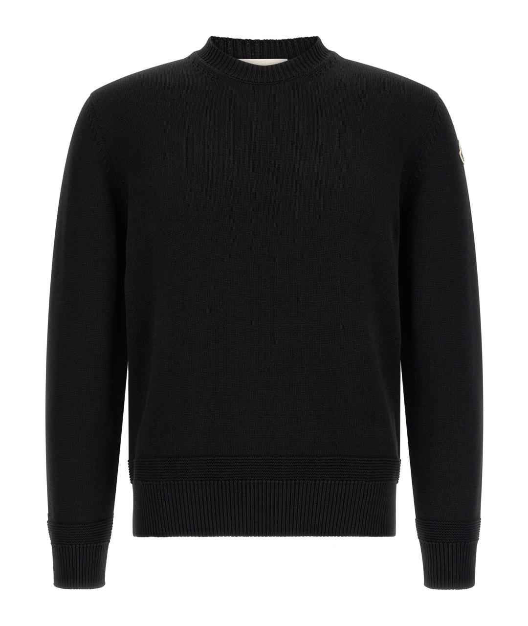 MONCLER Черный хлопковый джемпер / свитер, фото 1