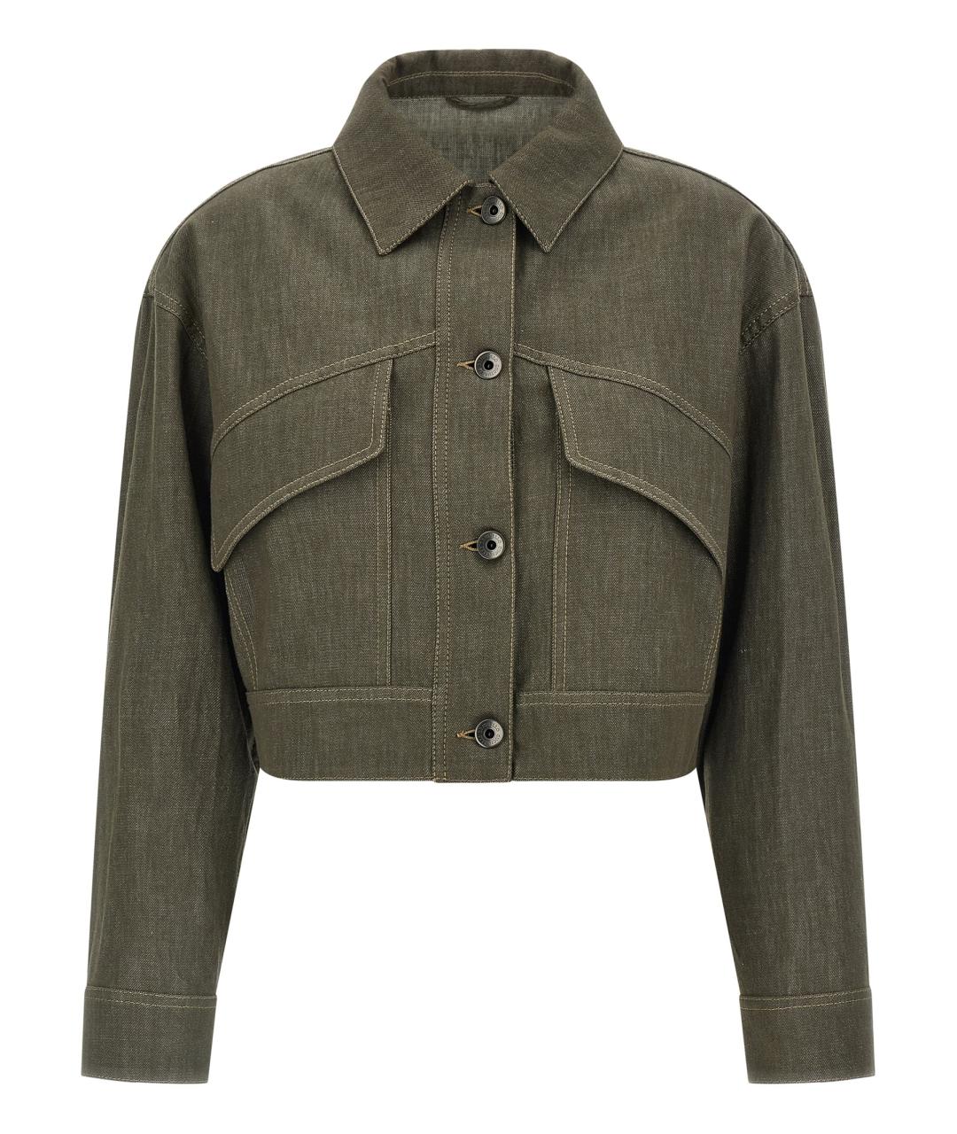 BRUNELLO CUCINELLI Зеленая хлопковая куртка, фото 1