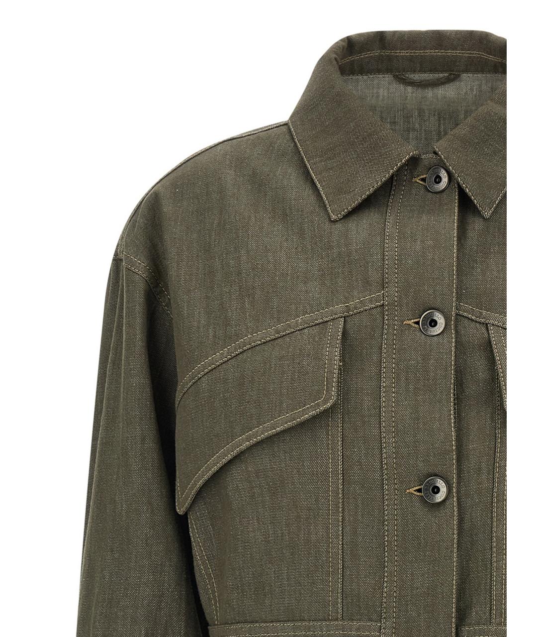 BRUNELLO CUCINELLI Зеленая хлопковая куртка, фото 3