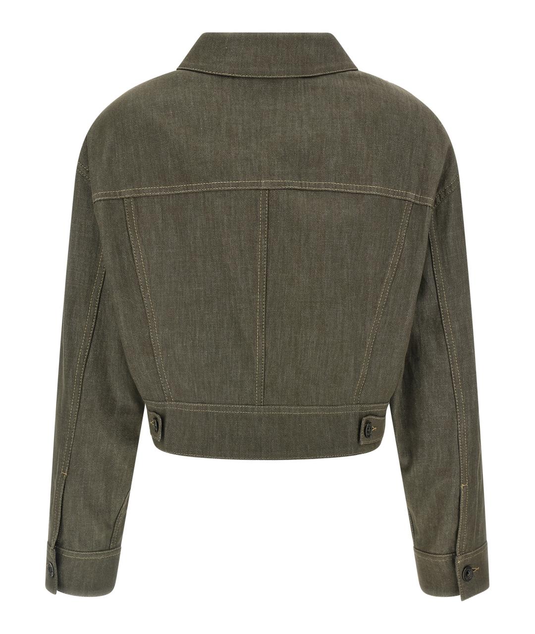 BRUNELLO CUCINELLI Зеленая хлопковая куртка, фото 2