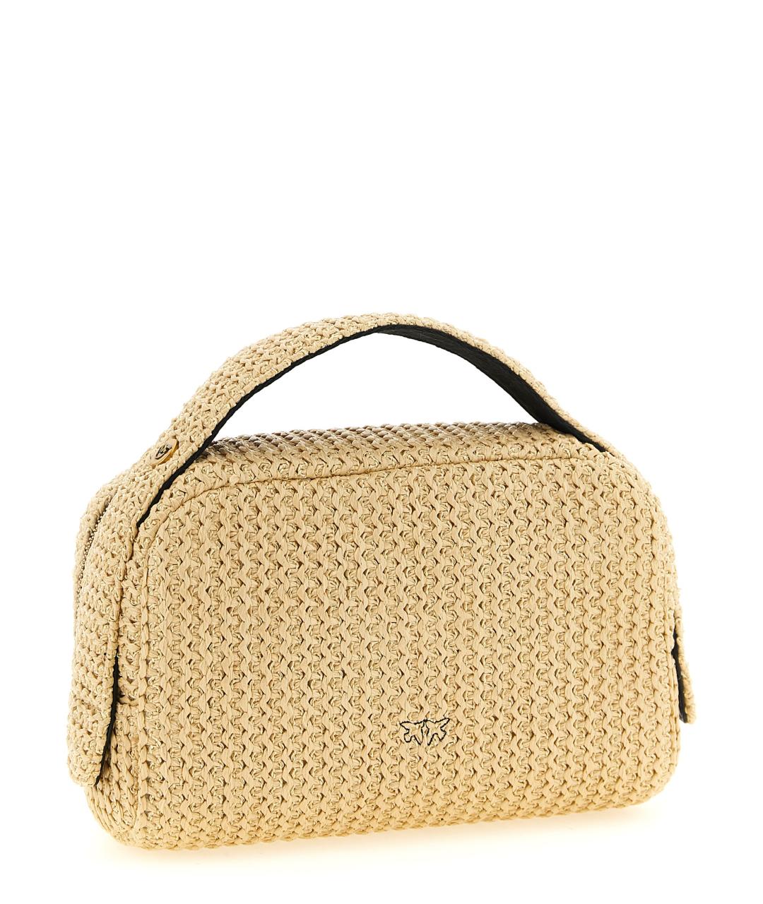 PINKO Бежевая пелетеная косметичка, фото 2