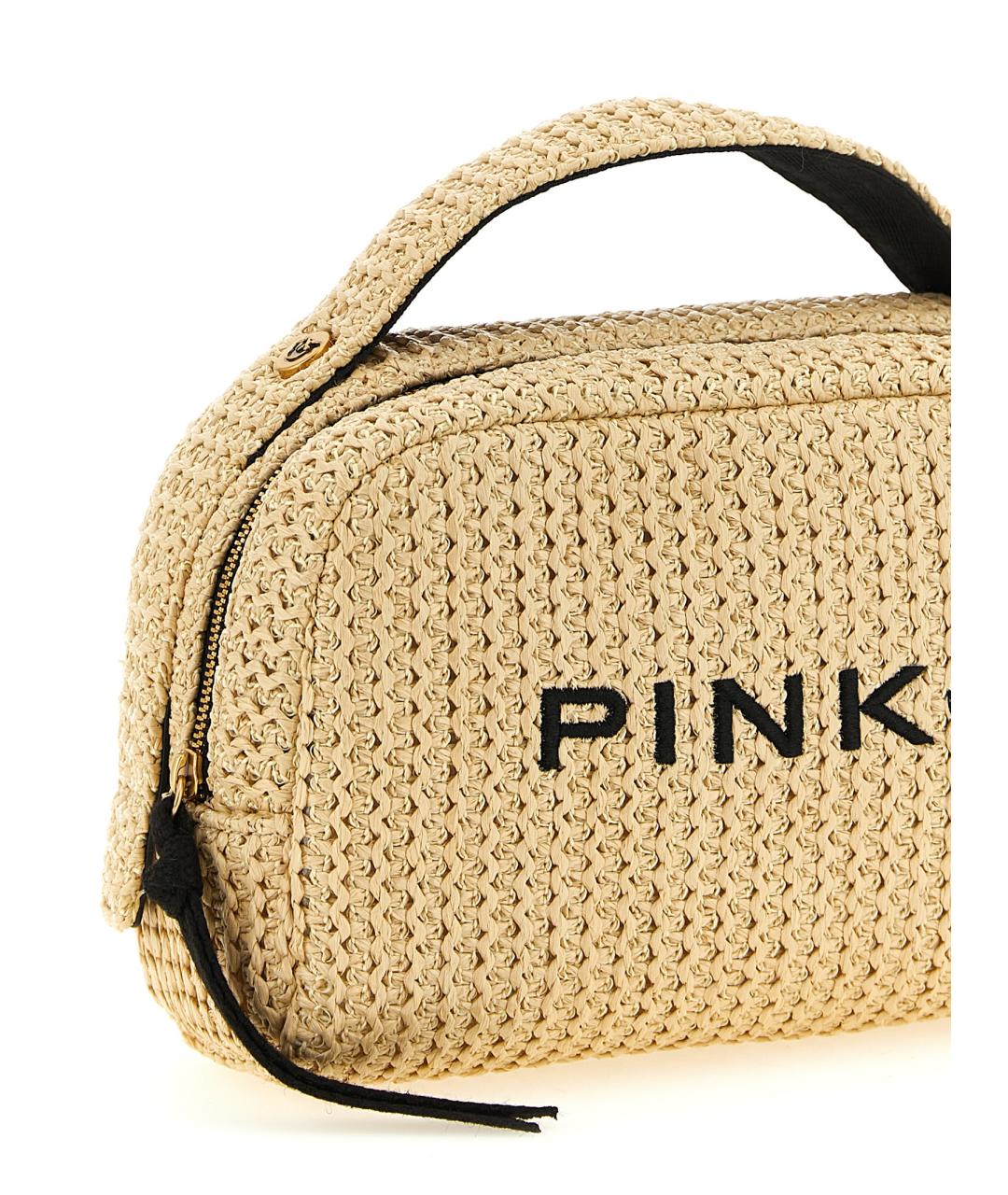 PINKO Бежевая пелетеная косметичка, фото 3