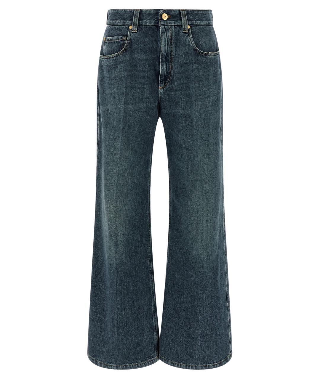 BRUNELLO CUCINELLI Синие хлопковые прямые джинсы, фото 1