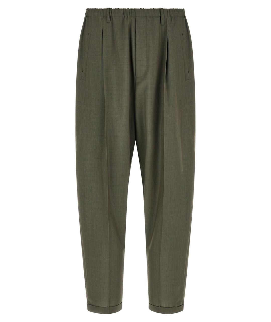 MAGLIANO Зеленые шерстяные повседневные брюки, фото 1