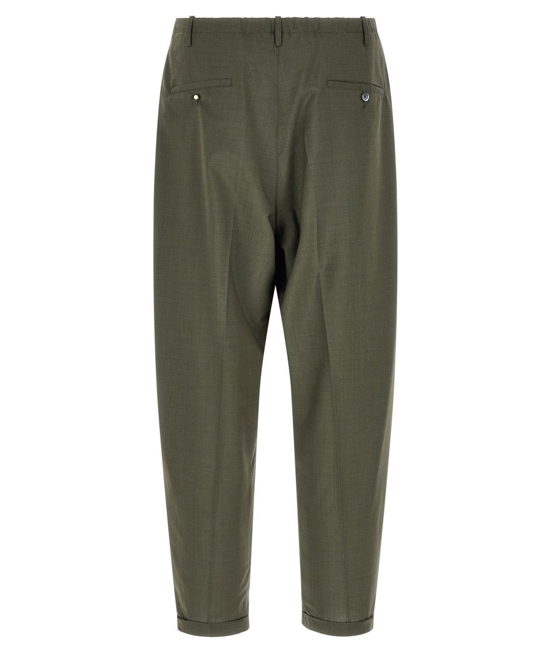 MAGLIANO Зеленые шерстяные повседневные брюки, фото 2