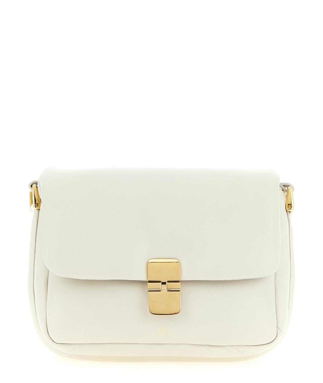 A.P.C. Белая кожаная сумка через плечо, фото 1