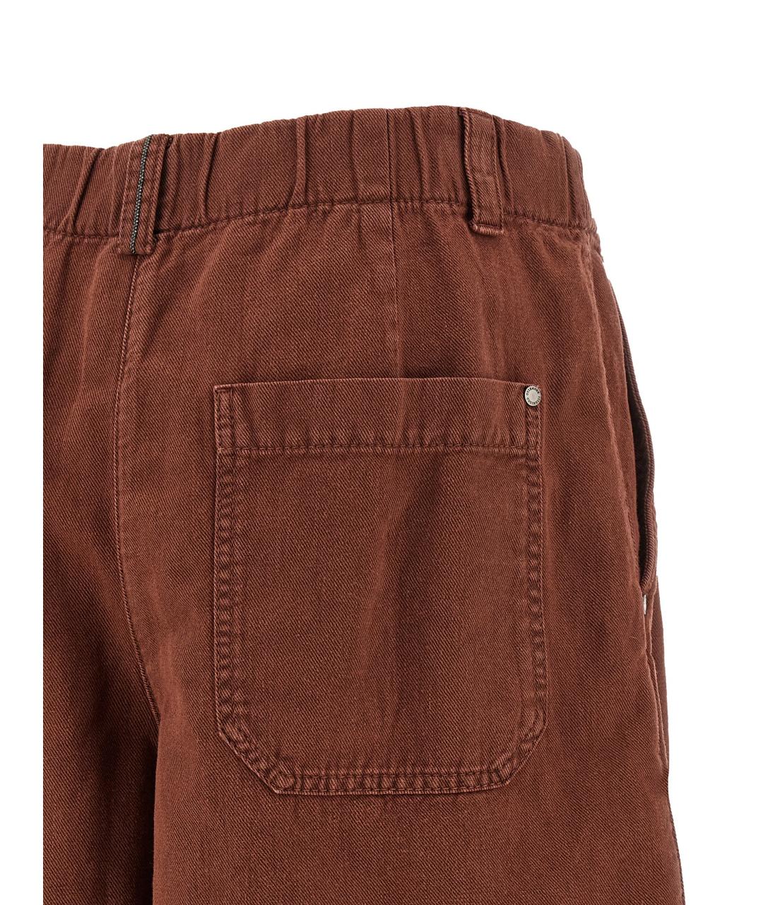 BRUNELLO CUCINELLI Красные хлопковые шорты, фото 4