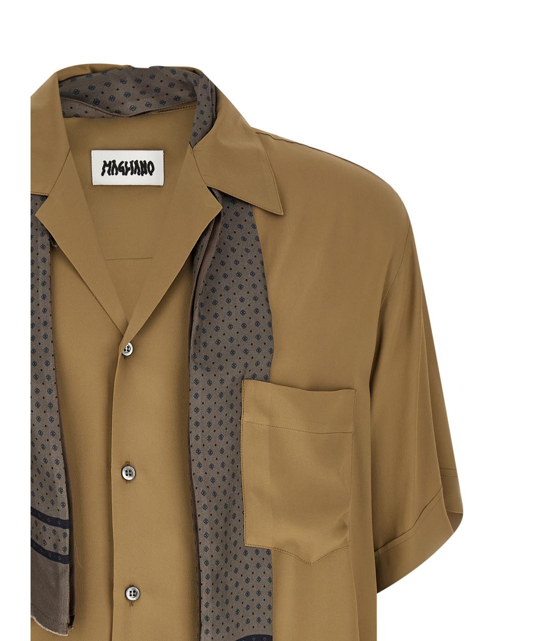 MAGLIANO Бежевая шелковая кэжуал рубашка, фото 3