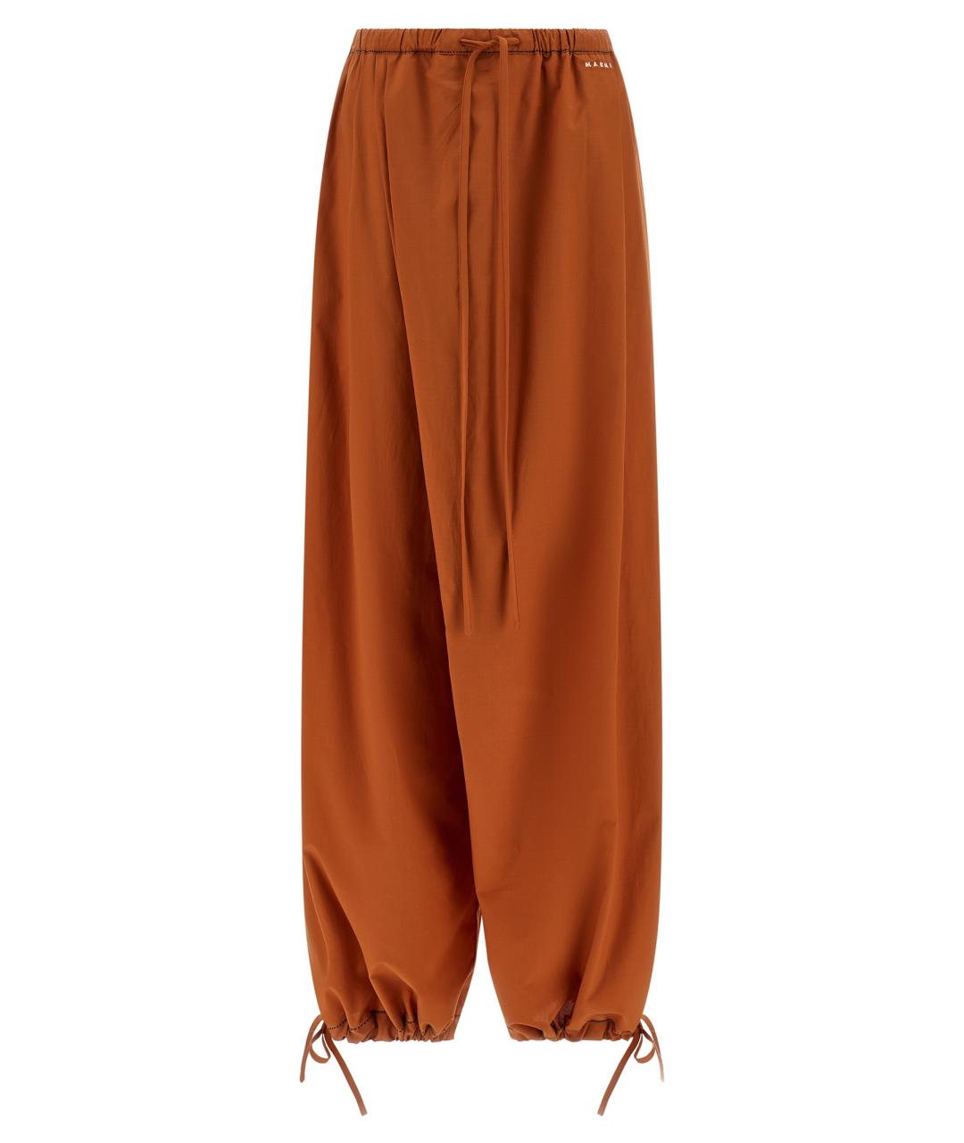 MARNI Оранжевое хлопковые прямые брюки, фото 1