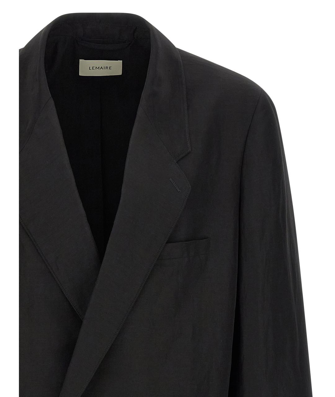 LEMAIRE Черный льняной пиджак, фото 3