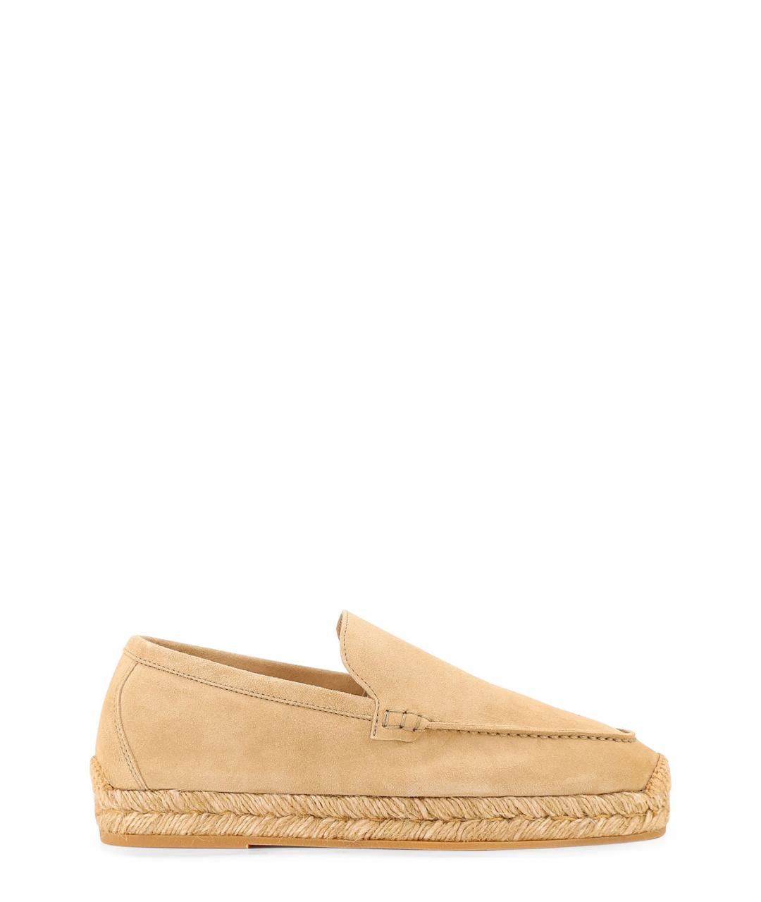 LORO PIANA Бежевые замшевые эспадрильи, фото 1