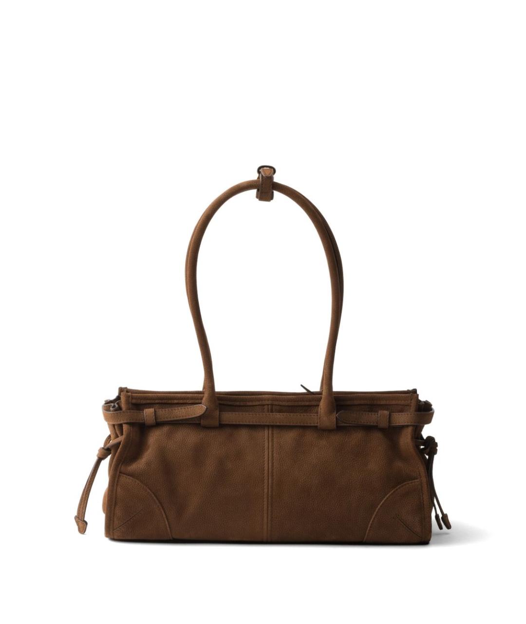 PRADA Коричневая замшевая сумка через плечо, фото 5