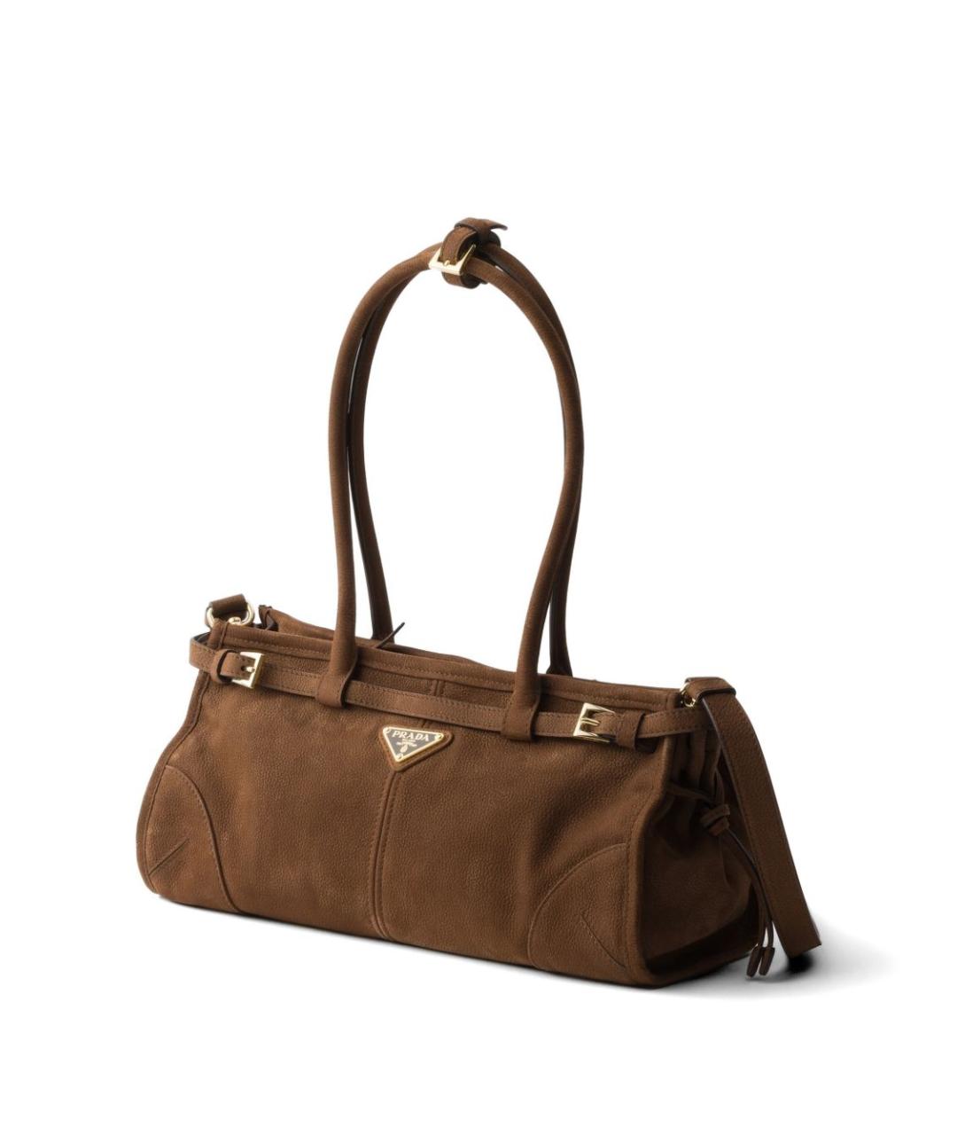 PRADA Коричневая замшевая сумка через плечо, фото 4