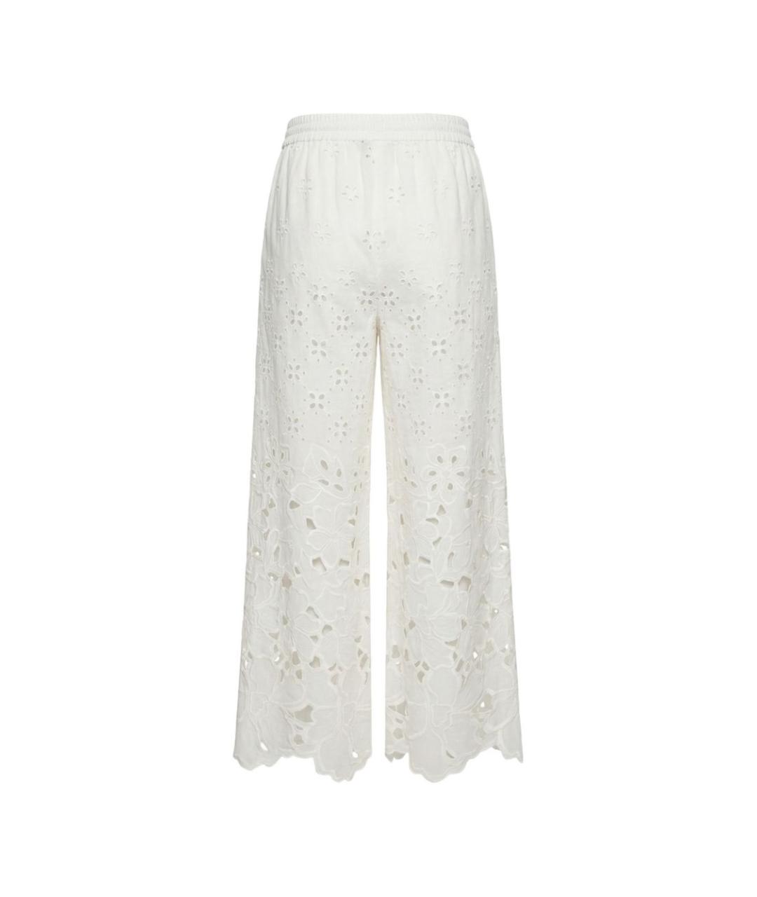 ERMANNO SCERVINO Белые хлопковые прямые брюки, фото 2