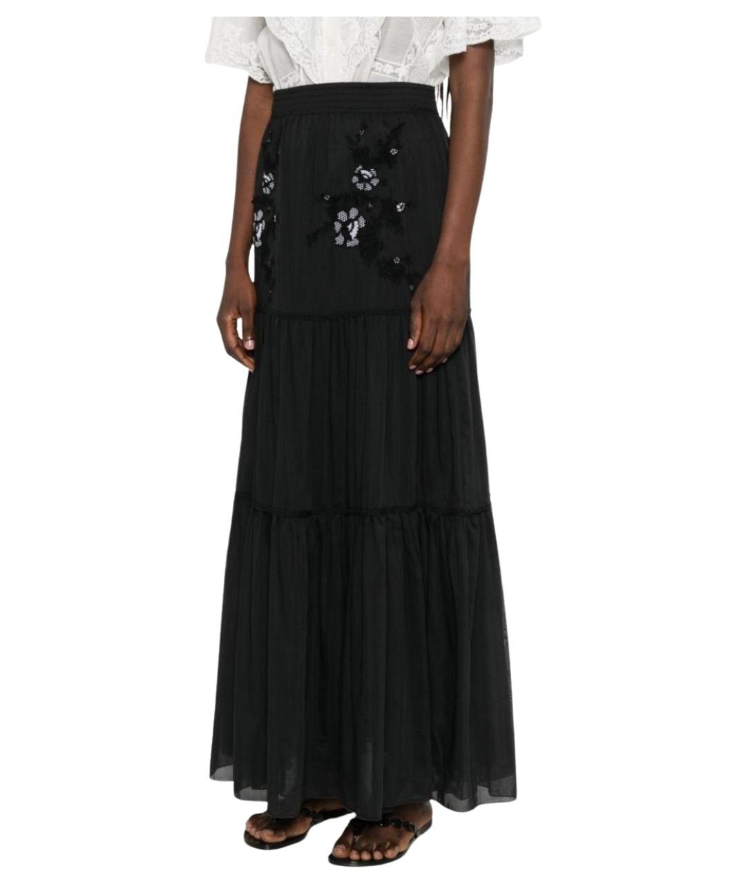 ERMANNO SCERVINO Черная хлопковая юбка макси, фото 2