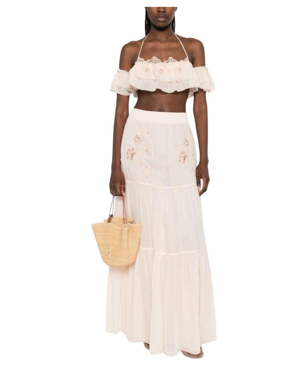 ERMANNO SCERVINO Розовая хлопковая юбка макси, фото 2