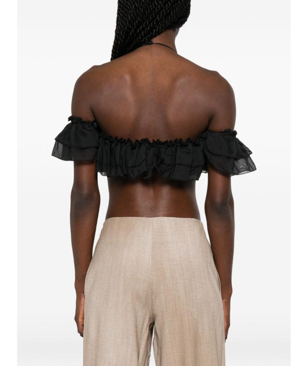 ERMANNO SCERVINO Черная хлопковая майка, фото 3