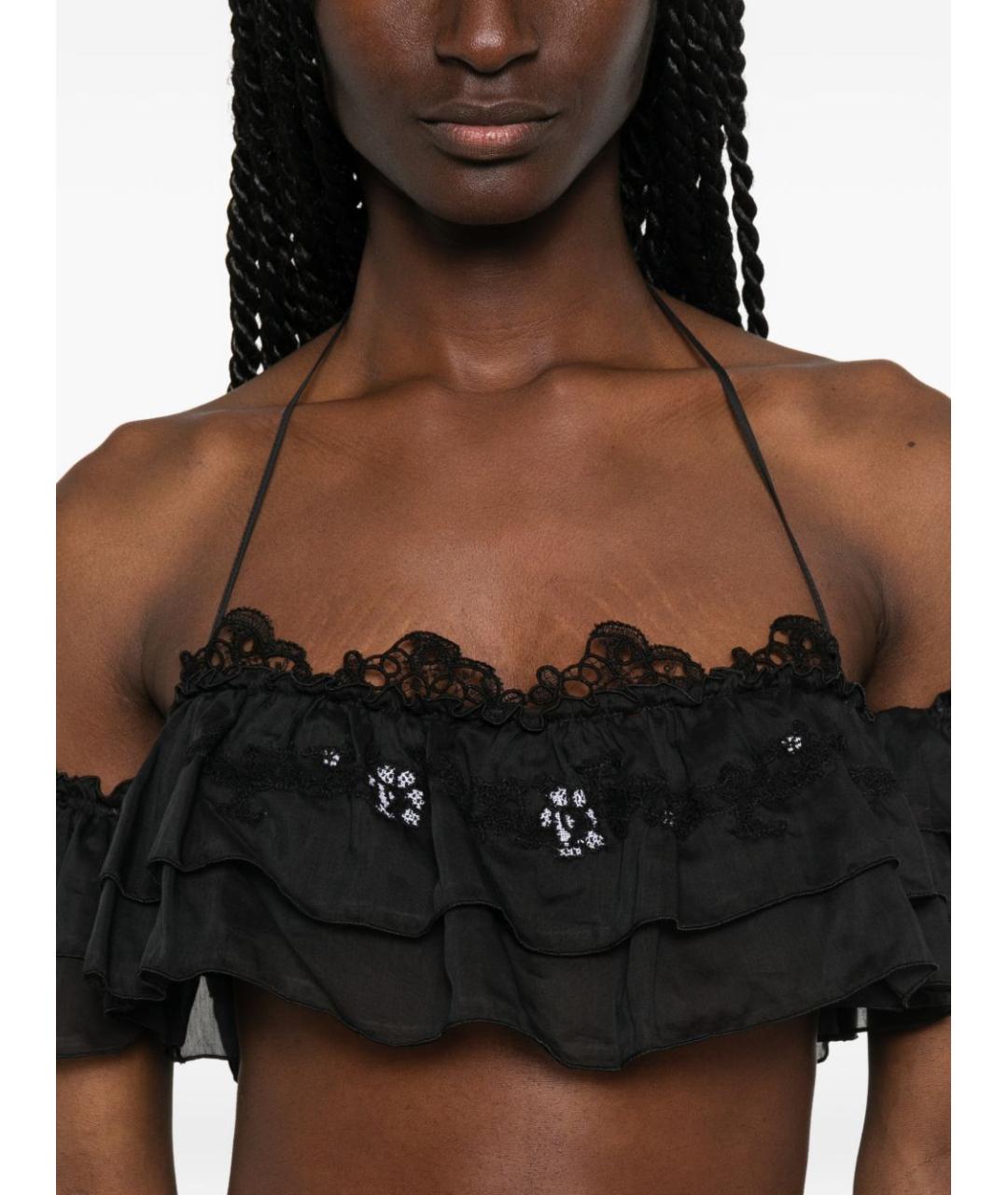 ERMANNO SCERVINO Черная хлопковая майка, фото 4