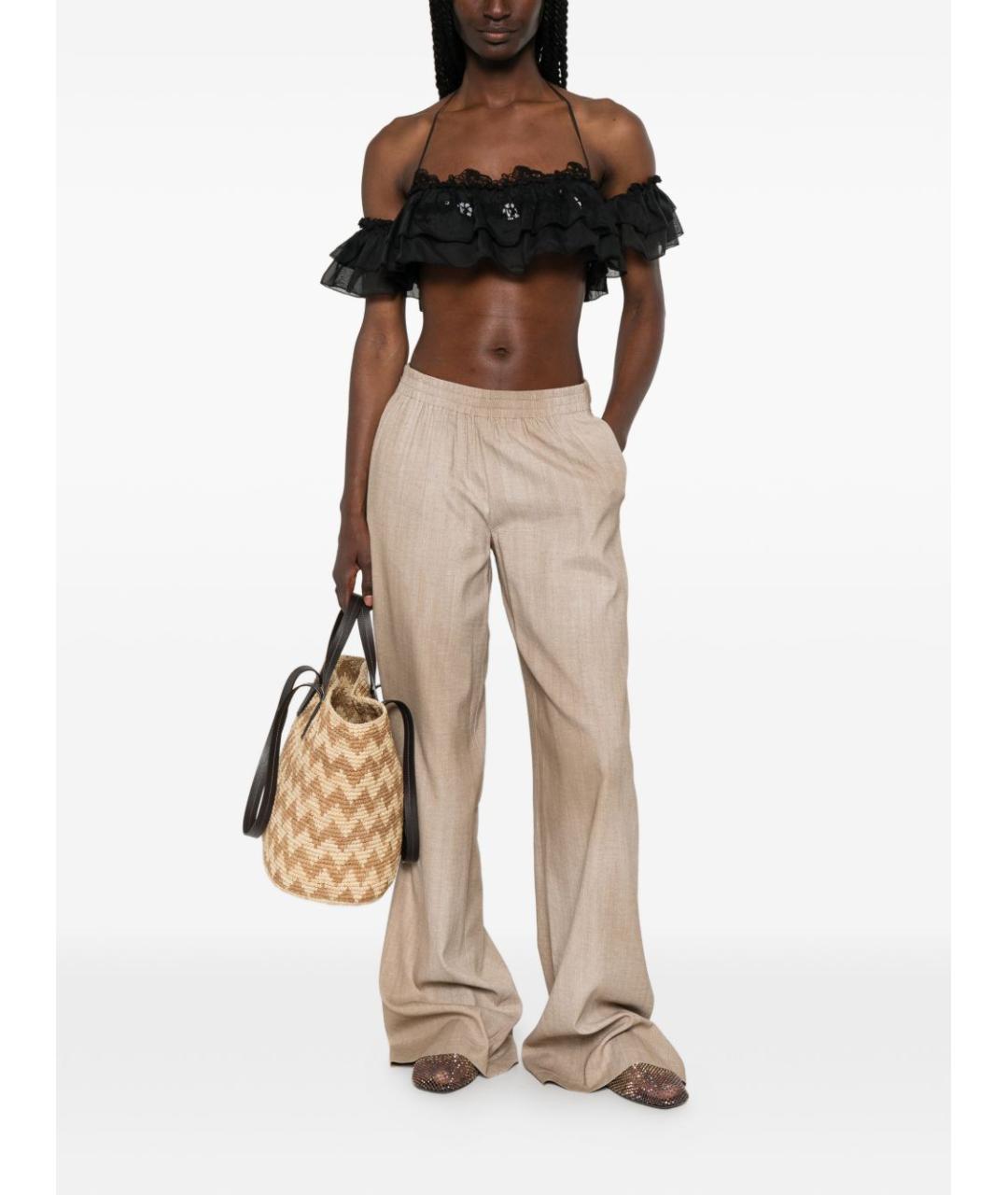 ERMANNO SCERVINO Черная хлопковая майка, фото 5