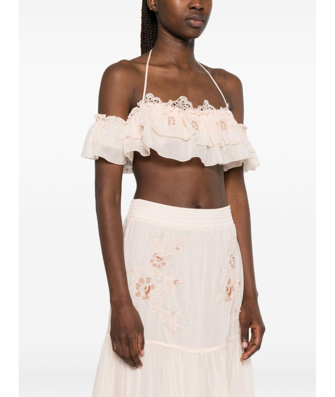 ERMANNO SCERVINO Розовая хлопковая майка, фото 4