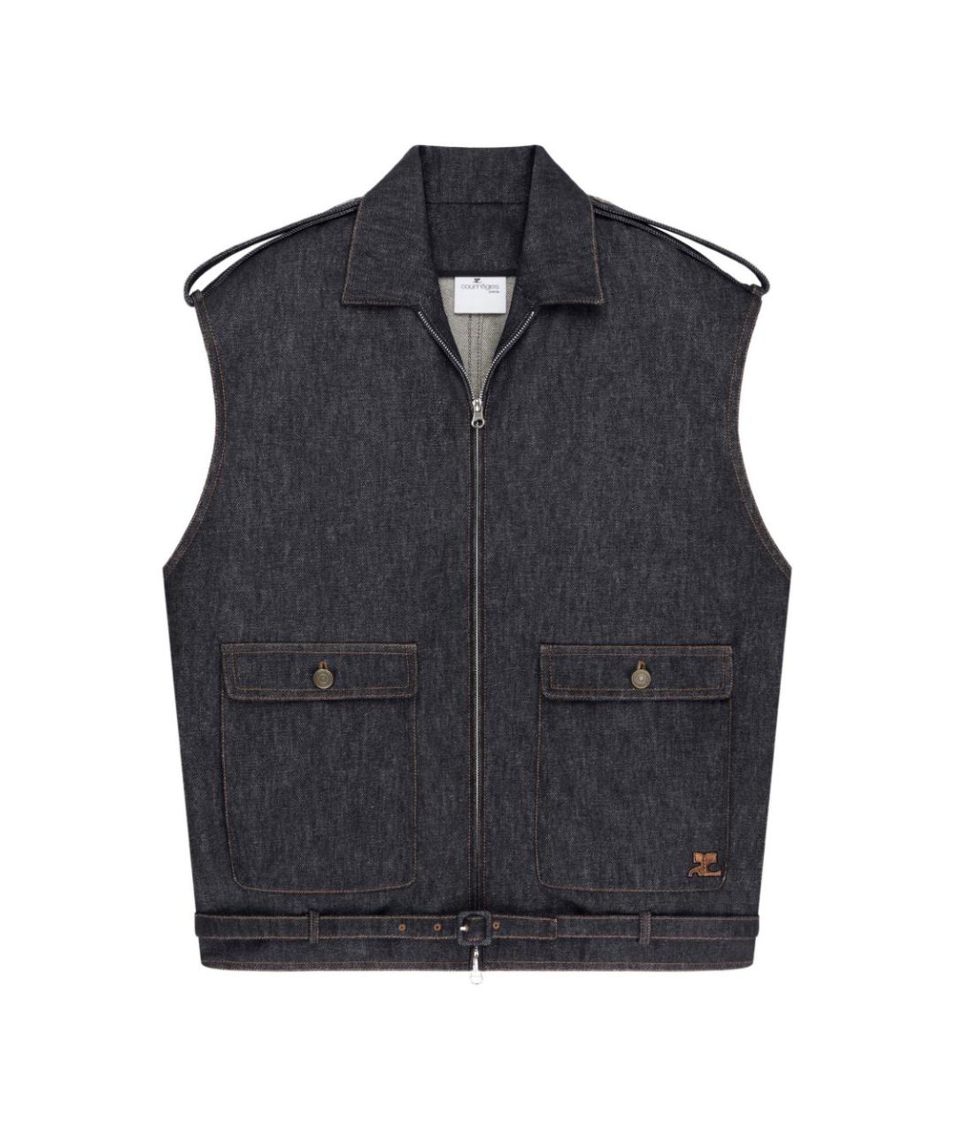 COURREGES Синий хлопковый жилет, фото 1