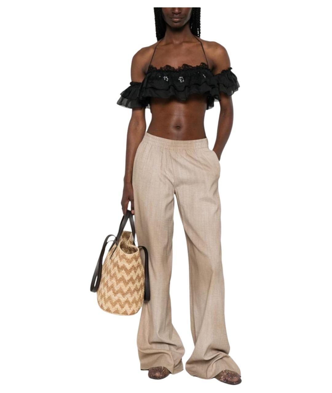 ERMANNO SCERVINO Бежевые прямые брюки, фото 4